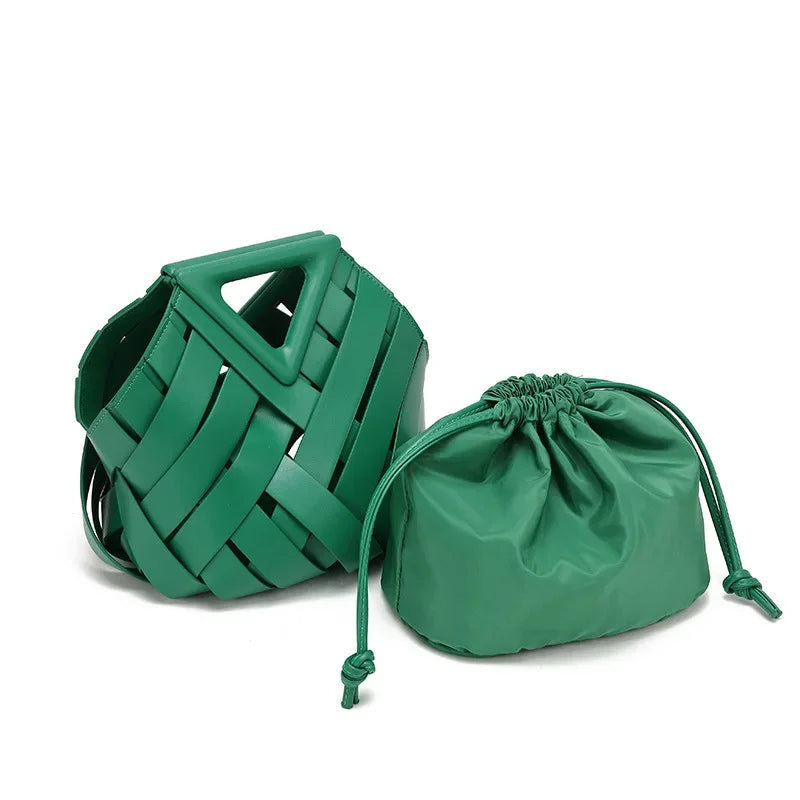 Victoria Handwoven Mini Bucket Bag